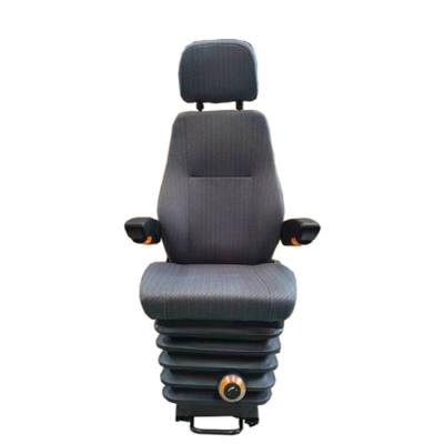 China Black Linen PU Swivel Train Driver Seat with Mechanical Suspension and Sliding Rail for sale