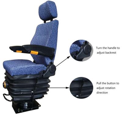 China Rotable Mechanical Shock Absorption Suspension Railway Locomotive Driver Seat for sale