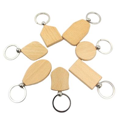 China Popular Souvenir Gifts Key Chain Picture Holder Wooden Key Chain Wooden White Wooden Key Chain for sale