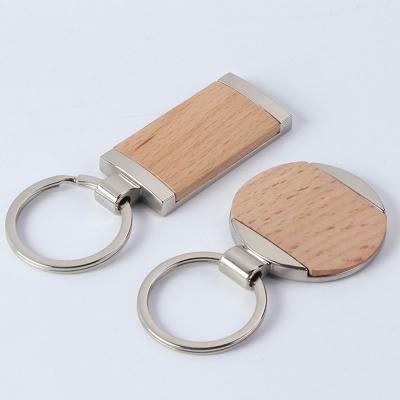 China High quality chain wooden metal souvenir gifts promotion mute key holder promotion main gift for sale wooden key ring for sale