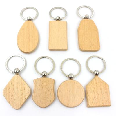 China Custom Logo Engraved Named Laser EDC Promotion Gift Souvenir Gift DIY Masks Keychains Wooden House Key Indicator Surfboard Wooden Key Chain for sale