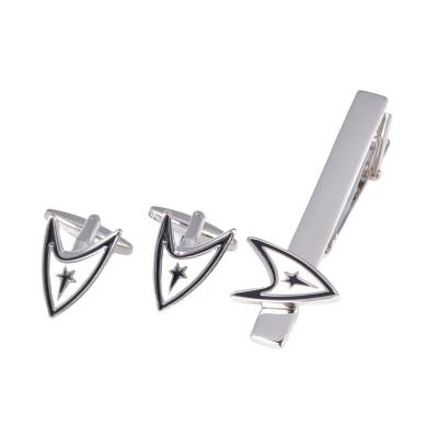 China Manufacturer Custom Enamel Keepsake Gift Cufflinks and Pulling Pin Garment Accessories for Men's Tie Clips for sale