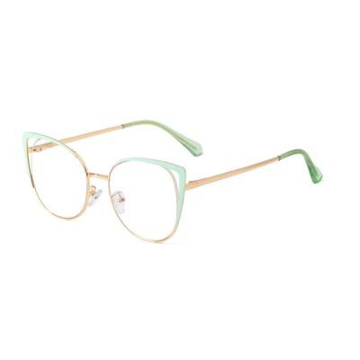 China Trendy Women Fashion Metal Frames Blue Light Blocking Glasses For Computer Protection for sale