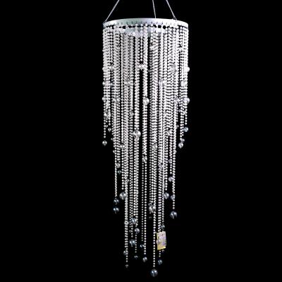 China Contemporary Party Decor Wide Top Frame Ball Bead Chandelier With Acrylic Drops zu verkaufen