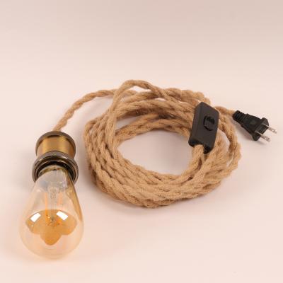 China Modern Popular Quality 10 Feet EU Feet Socket Hamp Woven Pendant Lamp With Switch for sale