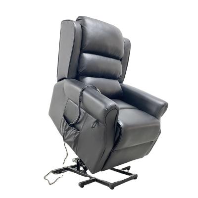 China JKY Massage Furniture Luxury Design Top Grain Leather Power Lift Aid Recliner With Massage Function For Elder And Disable for sale