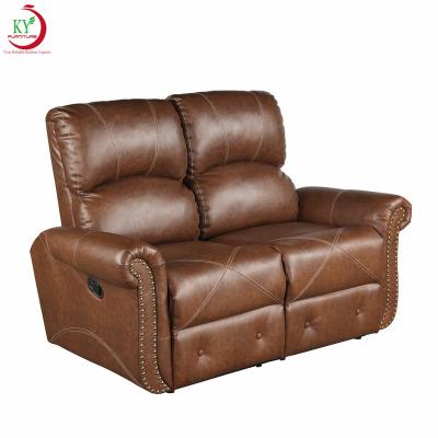 China (Size)JKY Adjustable Two Seats Modern Design Leisure Sofa Leather Living Room Soft Recliner Sofa for sale