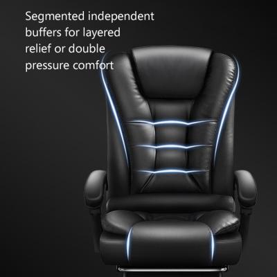 China Modern Luxury Ergonomic Back Executive Swivel Chair (Waist) Swivel High Back Office Gaming Adjustable Black Leather Armchair With Wheel for sale