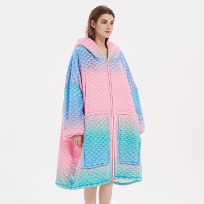 China PORTABLE Custom Wearable Luxury Hoodie Blanket Print Oversized Wearable Blanket for sale