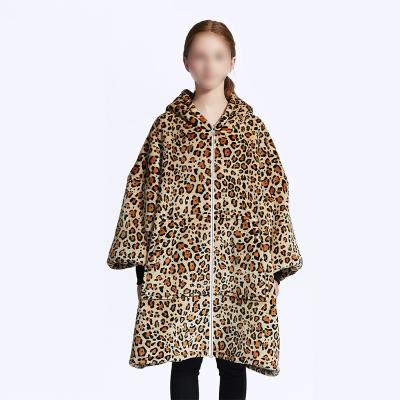 China PORTABLE Custom Hooded Sweatshirt Flannel Print Oversized Hooded Cover Up Sweater for Kids for sale