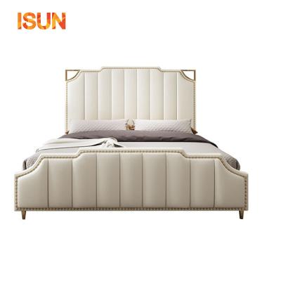 China Modern simple solid wood double bed 1.8m Nordic princess (the other) American bed adjustable wedding bed furniture for sale