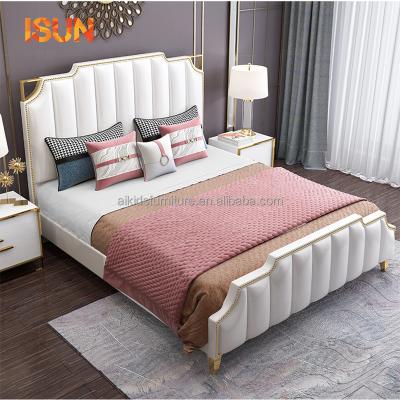 China American Modern Simple Light Luxury Leather Bed Double Bed Storage Solid Wood Princess Nordic Furniture Bedroom Furniture for sale