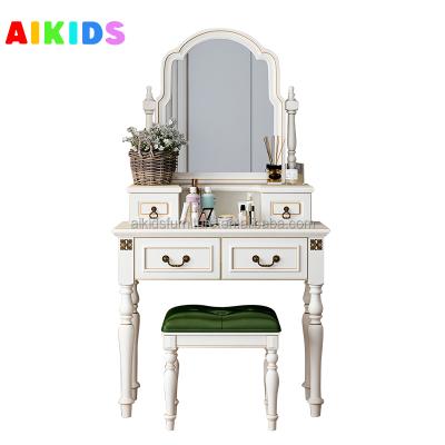 China (Other) Good Quality Adjustable Modern Simple Vanity Table Top Grade Dressing Table With Cosmetic Mirror Dresser for sale