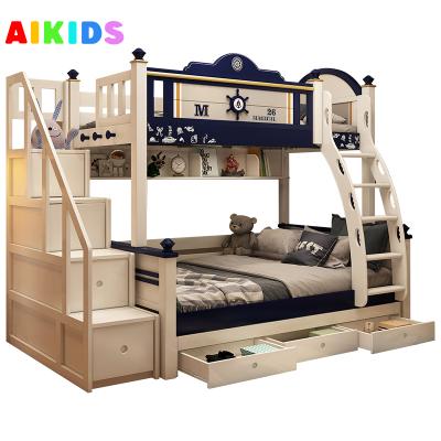 China Premium Wooden Cozy Bunk Bed Kids Mediterranean Children's Beds Modern Bed for sale