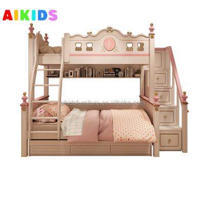 China Modern Comfortable MDF Kids Bunk Beds Kids Beds Combination Attic Princess Light Luxury Multifunctional Bed for sale