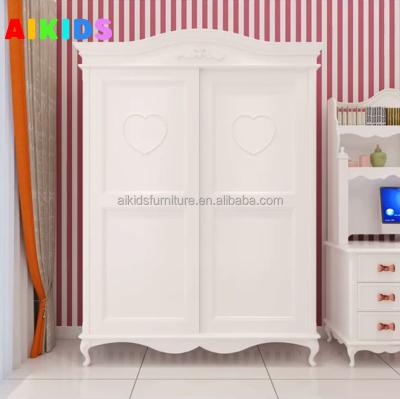 China Foshan Factory Supply Solid Wood(Other) Adjustable Princess Pink Girl Closet Double Door Closet Kids Storage Wardrobe Adjustable for sale