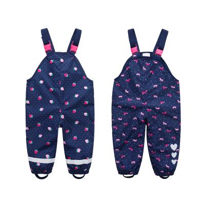 China Polyester OEM Customization Kids Baby Boys And Girls Woven Rain Pants Kids Clothes Raining Overall for sale