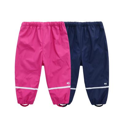 China Custom Singlet PU Rain Pants Solid Classic Outdoor Waterproof Clothes Kids Rain Pants for sale