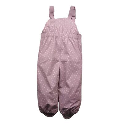 China OEM Customization Single Rainwear OEM Customization Girls Kids Girls PU Rain Pants Kids Outdoor Rainwear Pink Dot Printed Pants for sale