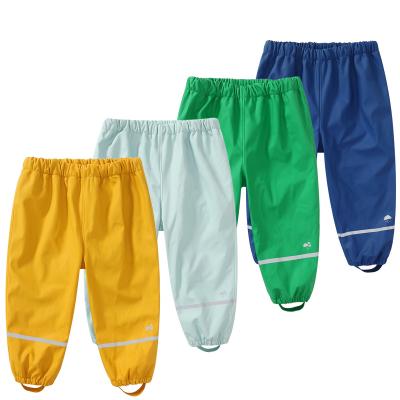 China Bachelor's Rainwear OEM Customization Kids Waterproof Outdoor PU Rain Pants Rain Gear For Kids for sale