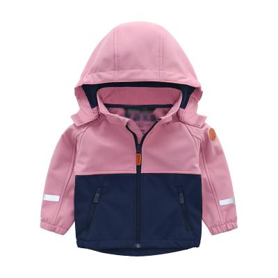 China OEM customization breathable kids boys and girls woven softshell rain jacket children wears custom rain jacket for sale