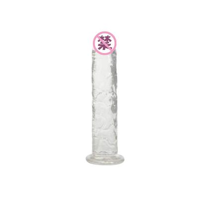 China Female Soft Flexible Strong Suction Absorbent Cup Waterproof Crystal Masturbation Dildo for sale