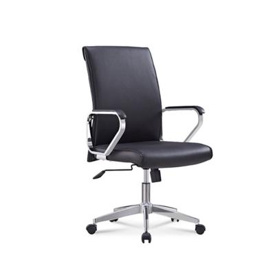 China High Quality Massage Ergonomic Adjustable Mid Back PU Rotating Executive Manager Office Leather Chair for sale