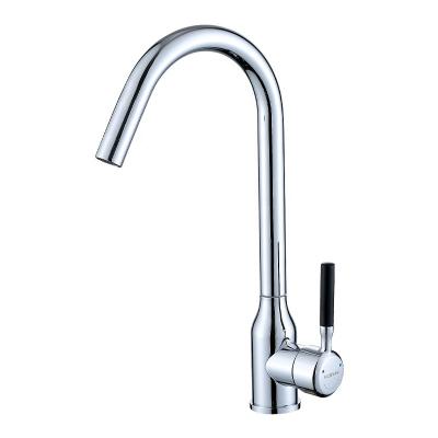 China Contemporary High Quality Sanitary Ware Stainless Steel Handle Kitchen Faucet Cold Hot Single Deck Mounted Sink Water Mixer Tap for sale