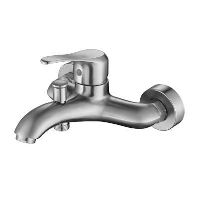 China With Slide Bar 304 Stainless Steel Shower Room Water Mixer Waterfall Wall Mounted Bathtub Faucet for sale