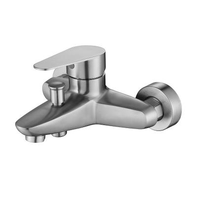 China With Slide Bar Shower Bathtub Faucet Stainless Steel Bathroom Bath Wall Mounted Mixer Taps Les 304 for sale