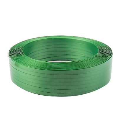 China Eco-friendly High Strength Green Embossed Plastic Polyester Strap PET Strapping Belt For Binding Goods for sale