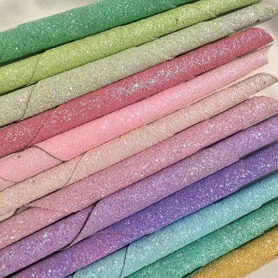 China Anti-rust BY6140 Synthetic Chunky Glitter Leather Fabrics for shoes handbags bags purse hangers earrings crafts for sale