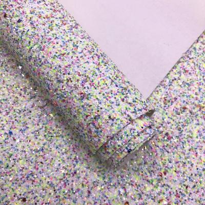 China Anti-rust BY6162 Colorful Chunky Glitter Leather Fabrics For Shoes Bows Bags Purse Crafts for sale