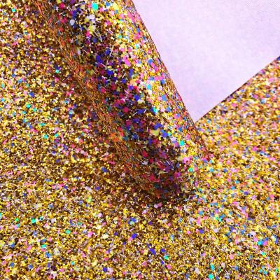 China BY6295 Anti-rust Leaf Chunky Glitter Fabric Popular Leather Hair Bows Shoes Handbags Crafts for sale