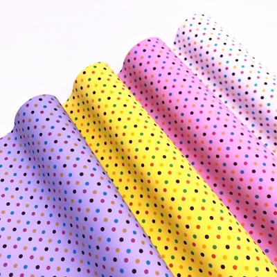 China Abrasion-Resistant Polka Dots Fine PU Glitter Leather Fabric For Bags Phone Case Cover for sale