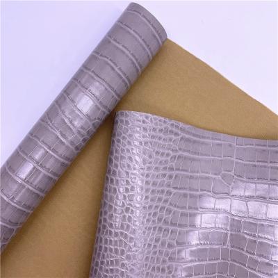 China Anti-rust BY8013 Guangzhou Leather Factory Good Quality Customized Crocodile Embossed PU Recycled Synthetic Leather Fabric for sale