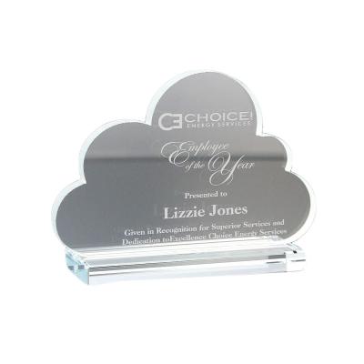 China Europe Grace Crystal Cheap White Exquisite Glass Cloud Shape Award For Service Award for sale