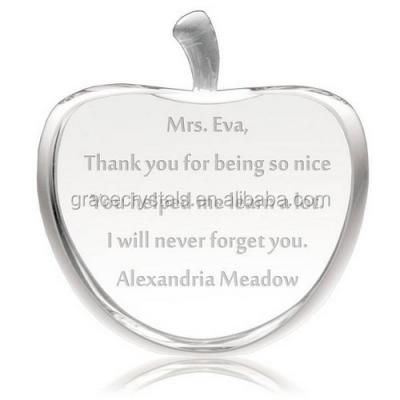 China Europe fashion crystal glass paperweight painted glass apple apple glass paperweight for sale