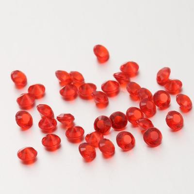 China Round Wedding Favors Decorative Scatter Red Acrylic Diamond Scatter Confetti for sale