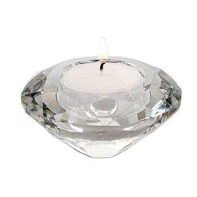 China ECO-frendly Cheap Clear Crystal Church Candle Holder Diamond Tealight Holder for sale