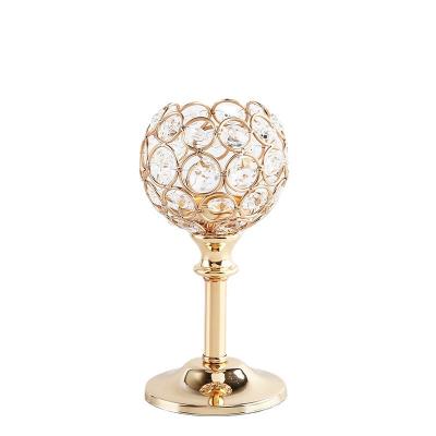 China ECO-frendly Pillar Tealight Candle Holder Table Centerpiece Crystal Gold Silver Wedding Home Decoration Classic Candle Holder for sale