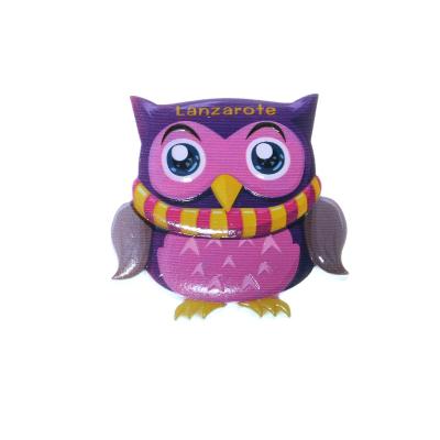 China Handmade Mosaic Animal Owl Polyresin Fridge Magnet Resin Craft for sale