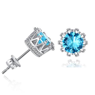 China Dropshipping CLASSIC Jewelry Earrings Studs Gemstone Diamond Studs Earring Silver 18k For Woman for sale