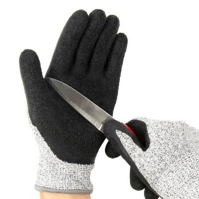 China Food Class 5 Cut Resistant Wholesale Level 13G 5 Nitrile Anti-Slip Wearable Dipping Safety Coated Cut Resistant Gloves for sale