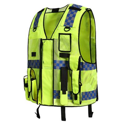 China Mesh Officer Traffic Men Heavy Duty High Visibility Checkered Safety Police Invests Reflective Clothing for sale