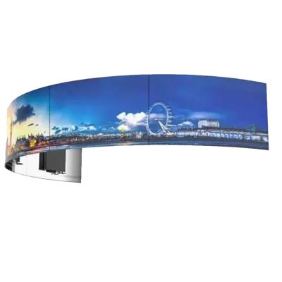 China Shopping Mall Factory Supply Curved Digital Wall LCD Flexible Advertising Video Screen Display for sale