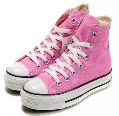 China 2020Latest Fashion High Top Sneakers Lit White Canvas Shoes For Women Ladies Woman Casual Canvas Shoes for sale