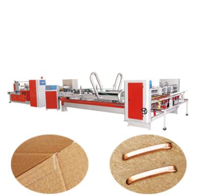 China Automatic Food Nail Box Gluing Machine All-in-one Corrugated Packaging Cardboard Production Line à venda