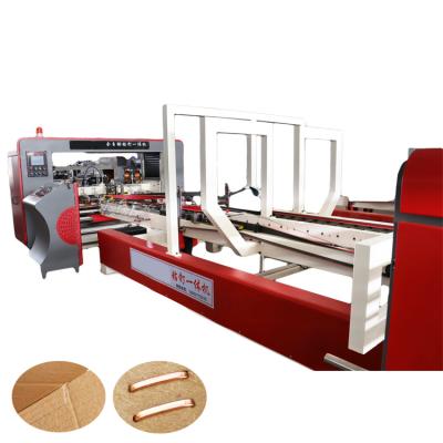 China Automatic Corrugated Food Box Gluer Machine High Speed ​​Stitching Carton Making Linkage Line à venda