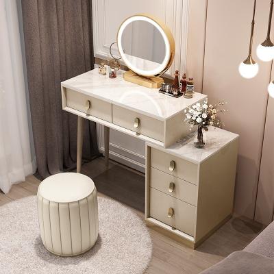 China Nordic white modern simple light adjustable family small modern simple light solid wood bedroom dressing table wind one (the other) luxury dressing table for sale